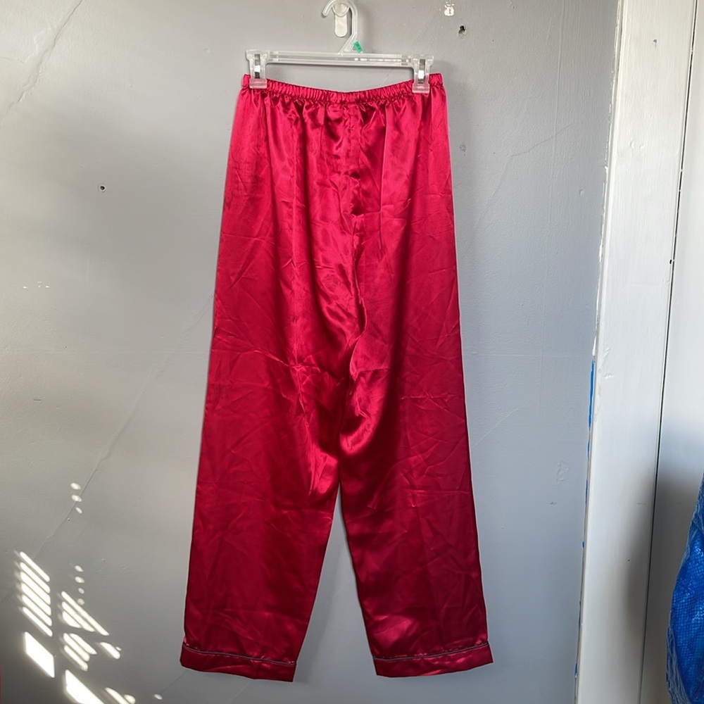Vintage Gilligan & O’Malley Women’s M Red Two Piece Polyester Sleep set grandma - Picture 5 of 11